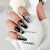 Rose Silver Handmade Nail Tips - Square / 로즈 실버