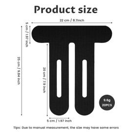 Pack of 20 PreCut Kinesiotapes, Knee Tape, Kinesiology Tape, Pre-Cut Knee Bandage, Waterproof Elastic Physio Tape, Comfort Sports Tape for Knee Pain (Black)