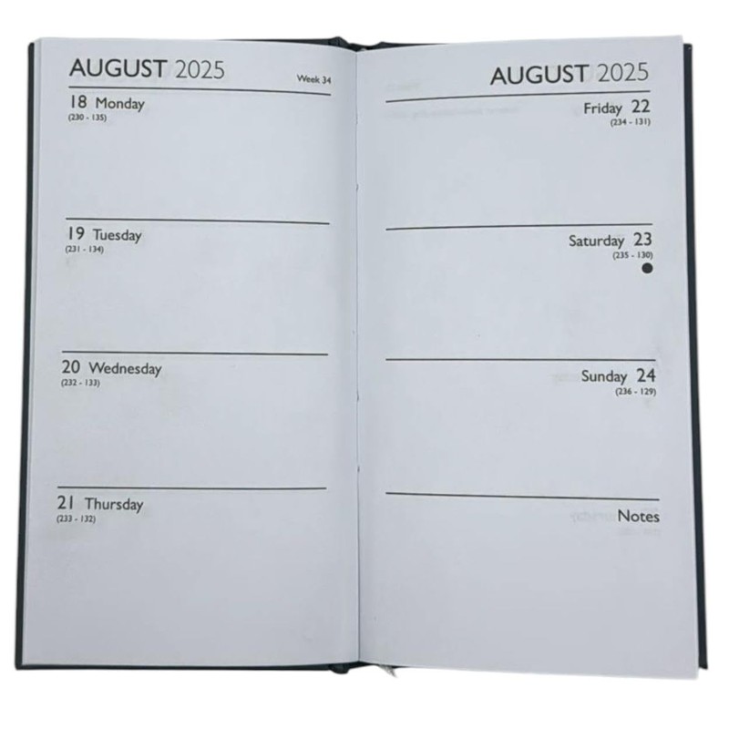 2025-2026 Slim Week to View Mid Year Academic Diary Student