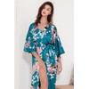 BABEYOND Women's Kimono Robe Long Robes with Peacock and Blossoms
