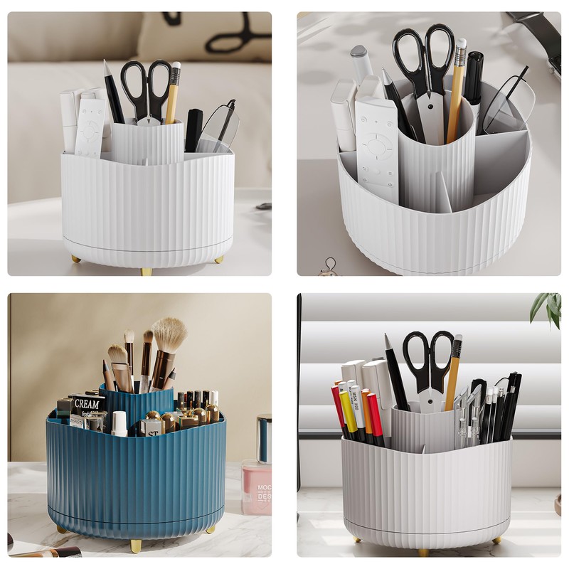 Veki 360°Rotating Makeup Brush Holder Organizer, Makeup Organiser for Dressing