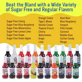 Time For Treats 3-Pack Sugar Free Cherry, Blue Raspberry, Watermelon Syrup for Snow Cones, Homemade Sodas, Cocktails, Coffee, Baking and More - 16.9 Fluid Ounce Per Bottle
