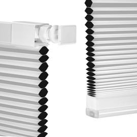 FabuBlinds Cordless Cellular Shades, No Drill No Tools Honeycomb Window Blinds, Blackout Light Blocking Cellular Shades for Window, Thermal Insulation Blinds, Easy to Install, White 36" W x 48" H