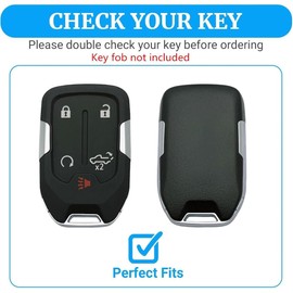 Khxriypha 2 Pack TPU Waterproof Car Key Fob Shell Case Bag for 2019 2020 2021 2022 Chevy Silverado GMC Sierra 1500 2500HD 3500HD Key Protector Cover Accessories（White）
