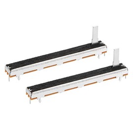 sourcing map Fader Variable Resistors Mixer Potentiometer Straight Sliding B103 10K Ohm Linear Double Potentiometer for Dimming 75 mm Pack of 2