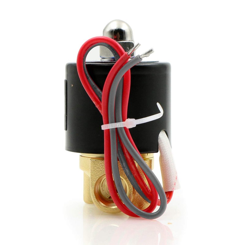 U.S. Solid 1/4" Brass Electric Solenoid Valve 24VAC Normally Closed