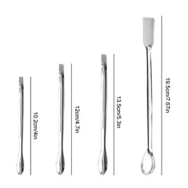 10 Pcs 2 In 1 Lab Spoon Spatula,YuCool Stainless Steel Laboratory Sampling Spoon Mixing Spatula with 3 Pcs Mini Spoon