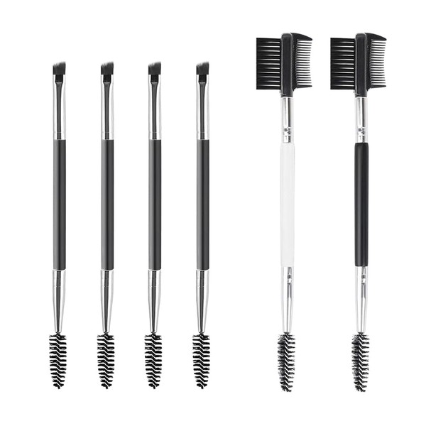 TRKETK 6 Pcs Eyebrow Brush Professional Double-ended Eyelash Comb Angled