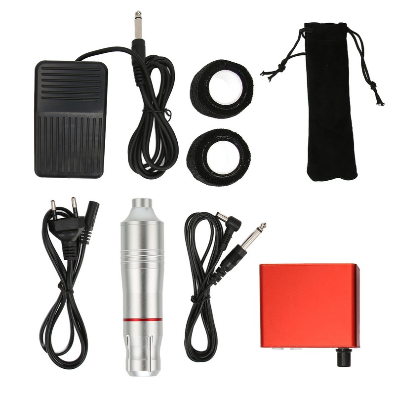Rotary Pen Tattoo Machine Kit Tattoo Power Supply Foot Pedal