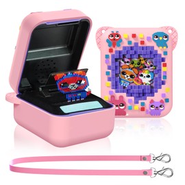 MOWYEOK Protective Case for Bitzee Interactive Toy Digital Pet, Protective Case with Animal Print, Compatible with Accessories of the Bitzee Interactive Toy Digital Pet, with Lanyard (Pink)