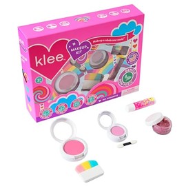 Kit de maquillaje Klee Naturals con sombra de ojos, rubor, gel brillante y brillo labial. Apto para niños y no tóxico. Fabricado en EE. UU. (Breezy Do