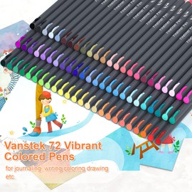 Vanstek 72 Colors Journal Planner Colored Pens, Fineliner Pens for Journaling, Writing Coloring Drawing, Note Taking, Calendar, Planner, Art Office School Gift Supplies