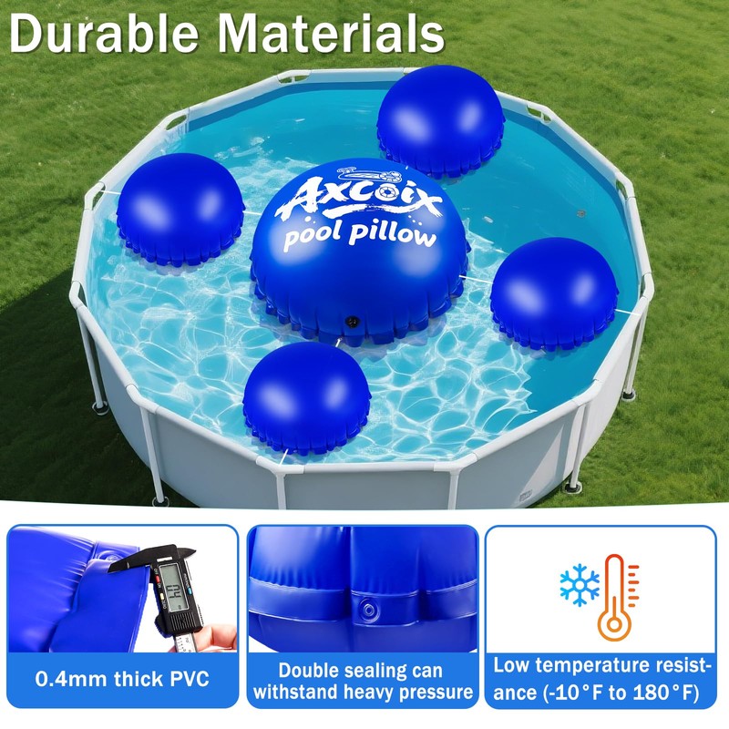 5 Pack Pool Pillows for Above Ground Pools, 5x5 FT+4