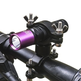 MiOYOOW Bike Flashlight Bracket, Bicycle Front Torch Clip with Soft Pad 360° Rotating Bike Handlebar Light Holder for Cycling Riding