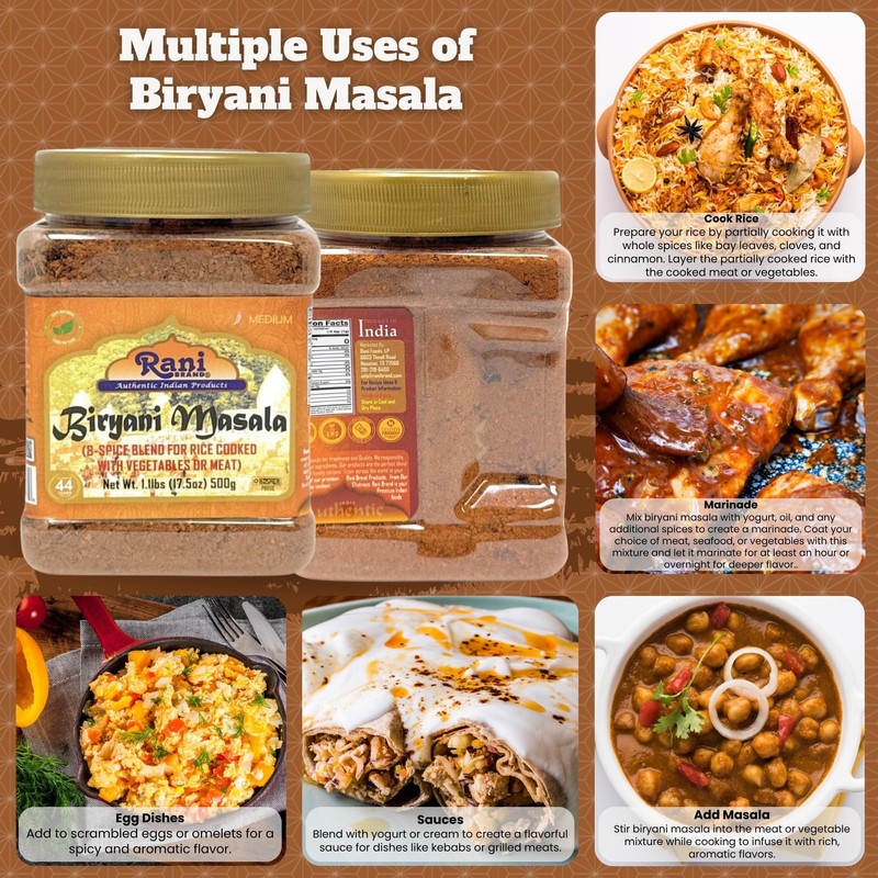 Rani Biryani Masala Curry (7-Spice Blend for Indian Rice Dishes,