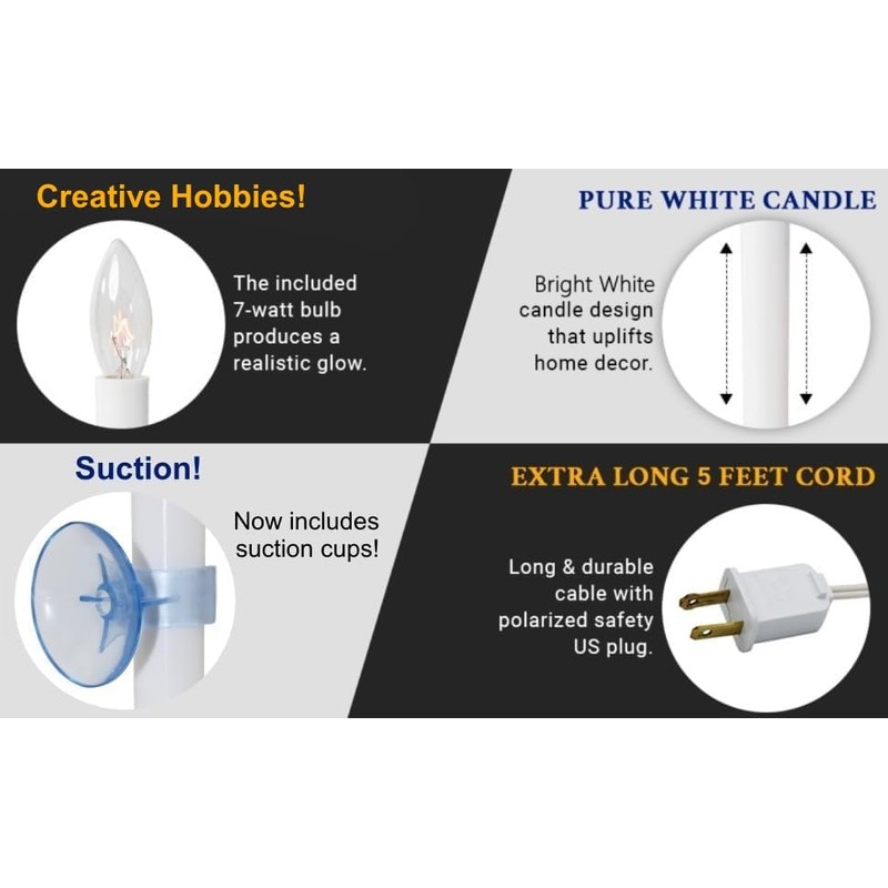 Creative Hobbies Electric Window Candle Lamp with LED Bulb, Brass