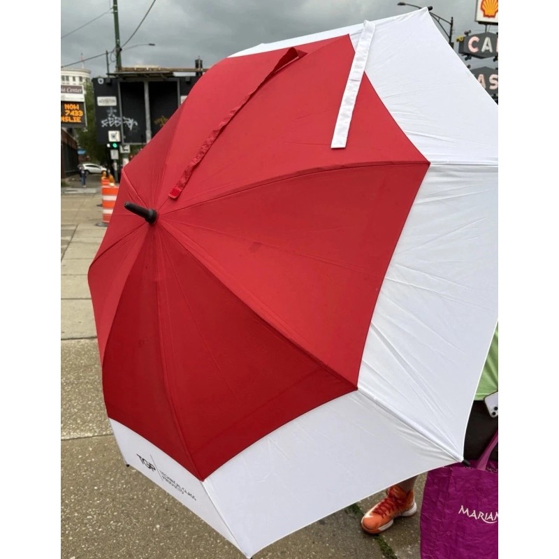 Windbrella Technical Glass Products Windproof Auto Open Umbrella Red White