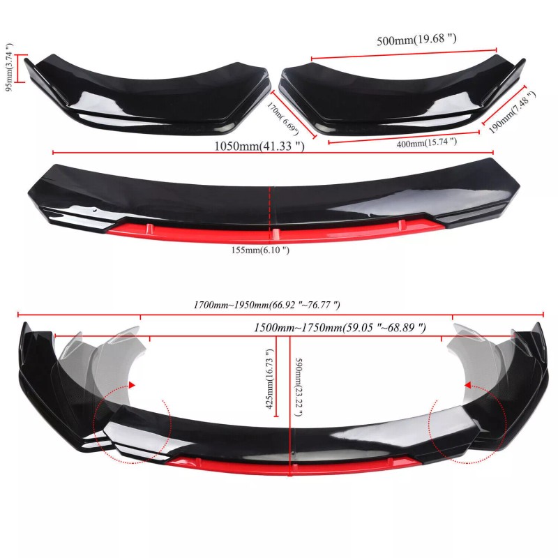 For Corolla SE LE Front Rear Bumper Spoiler Body Kit
