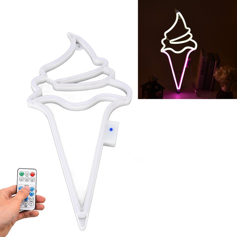 LED Neon Light Ice Cream Waterproof Battery USB Powered Hangable