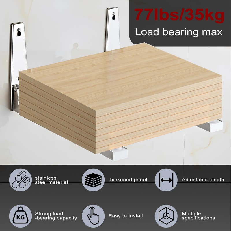 Krbnk Microwave Mount, Folding Shelf Brackets, Foldable, Retractable, Adjustable Microwave