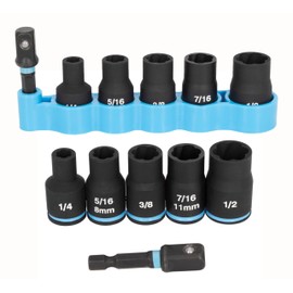 Spyder 6-Piece 3/8-Inch Drive SAE/Metric Extractor Impact Socket Set with Adapter (19709)