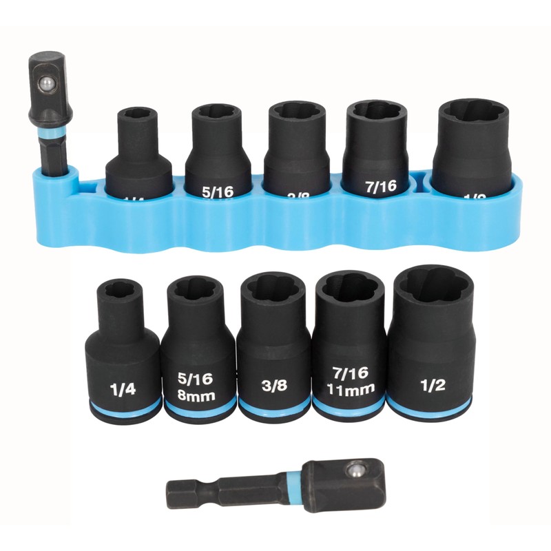 Spyder 6-Piece 3/8-Inch Drive SAE/Metric Extractor Impact Socket Set with