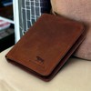 MORUCHA Small Genuine Distressed Leather Wallet for Men - Bifold