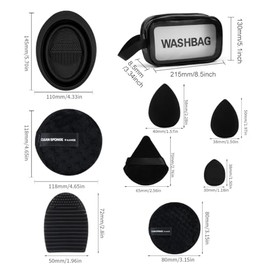 MAANGE 49 Piece Brochas para Maquillaje Profesional con Bolsa Set de Herramientas Maquillaje Multifuncional Kabuki Sintético Rubor Polvo Base para Via