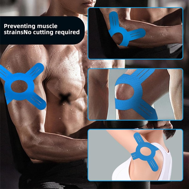 CAVLA 12pcs Precut Kinesiology Tape for Knees,Breathable Precut Sports Athletic