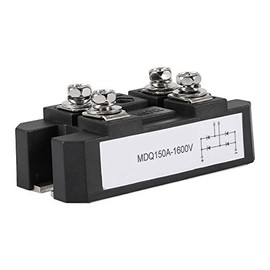 Bridge Rectifier, Single Phase Diode Rectifier Bridge, Black Bridge Rectifier, Single Phase Diodes Bridge Rectifier, 4 Ports, MDQ 150A / 1600V, 3.07 x 1.57 x 1.37 Inches, Default