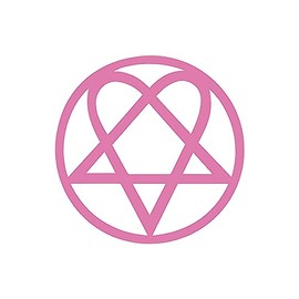 Heartagram Sticker Vinyl Decal Notebook Car Window Laptop 7" x 7" (Soft Pink)