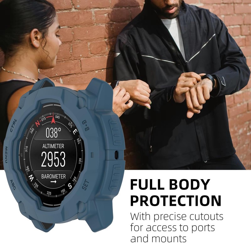 Case for Garmin Instinct 3 45mm，[Without Screen Protector]Protector Protective Case