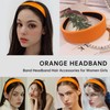 Headband for Women, Orange Headband Wide Hair Band, Fresh and