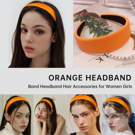 Headband for Women, Orange Headband Wide Hair Band, Fresh and Sweet Hair Accessories for Women's Hair, for Women Girls
