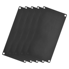 sourcing map Pack of 5 Stainless Steel Blank Tags 100 x 60 mm Rectangle Engraving Blanks Card with 4 Holes for Machine Name Plate DIY Label Tag (Black)