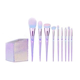 9pcs maquillaje pinceles conjunto suave cepillo for la fundación polvo rubor de ojos mezcla belleza herramientas                                      