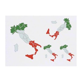4 x 'Italy Map' Temporary Tattoos - Water Resistant, Skin-Safe, Non-Toxic Transfers, Mixed Sizes (TO00077580)
