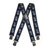 Heavy Duty X-Shape Braces/Suspenders with Edelweiss Pattern, 4cm - Dark