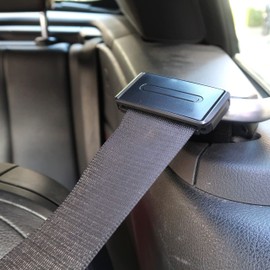 Seat Belt Adjuster Clips, Safety Seat Belt Strap, Seat Belt Stopper Regulator, Prevents the Belt from Rubbing on your Neck, up to 5.3 cm / 2.1" Belt Width, 2 Pack, Black, Relax your shoulder and neck