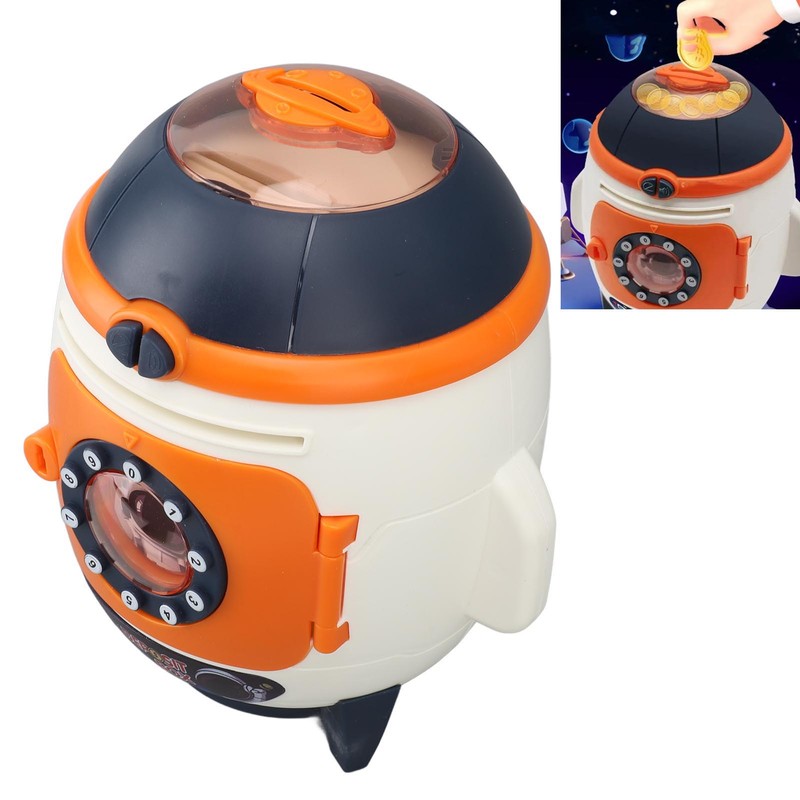 Piggy Bank Rocket Look Lighting Effect Large Capacity Password Money