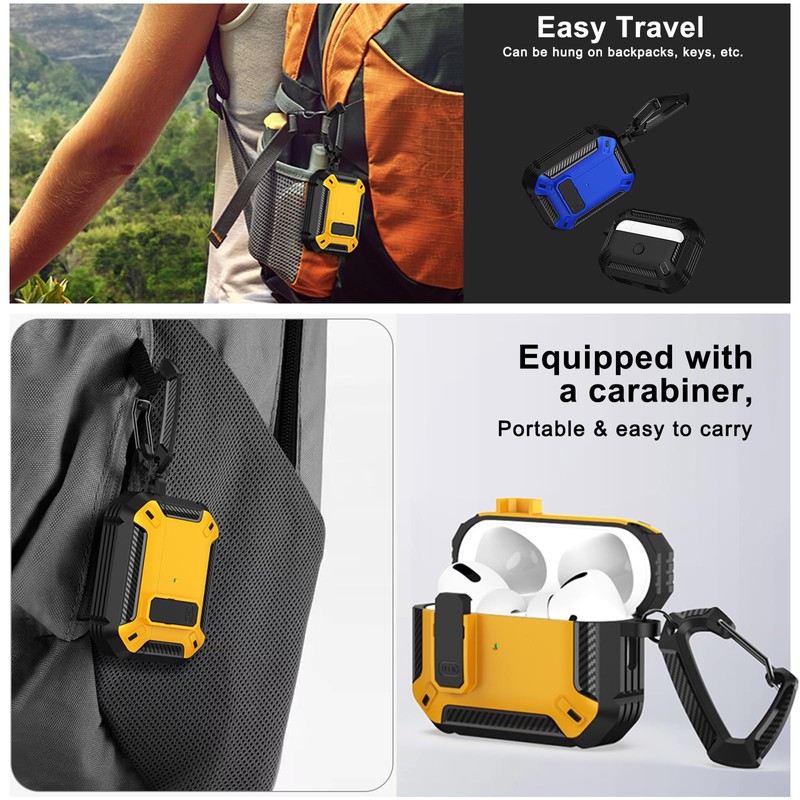 Wanme for Airpods Pro 2 Case, Full-Body Shockproof Hard Shell