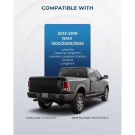 Chee Lyee Premium Type Tail Lights Compatible with Dodge Ram 1500 2500 3500 2013-2018 with Bulbs and Harnesses Chrome LED Taillights Right Passenger Side, OEM: CH2801203 68093078AC