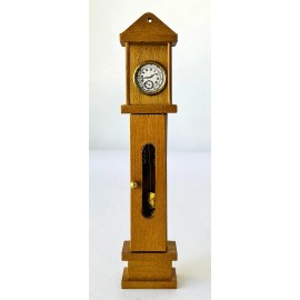 Concord Miniatures Grandfather Clock for Dollhouse 1:12 Simple Wood in Box 6.5"