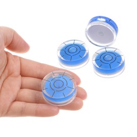 Kozelo 4pcs Small Circular Bubble Spirit Levels - [32mm Diameter 12mm Thickness] Mini Round Precision RV Level Leveling Tools for Travel Trailer Turntable Camera, Blue