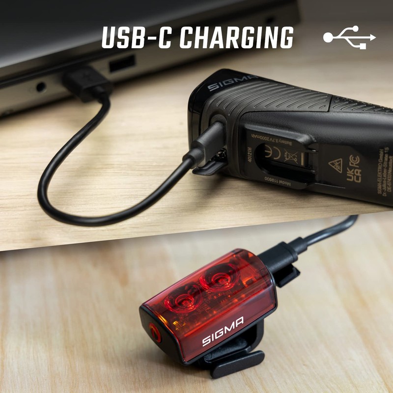 Sigma Buster 400 TR.RL 80 LED USB Headlight Set, Black,