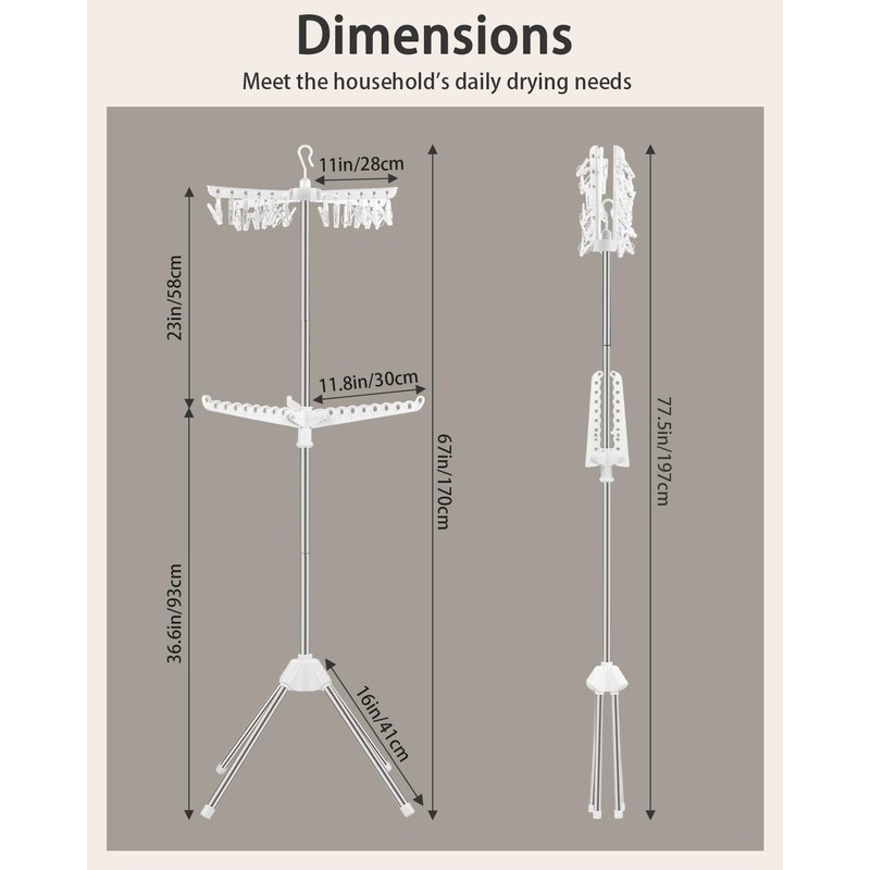VewePata Foldable Clothes Drying Rack - 2 Tier Laundry Drying