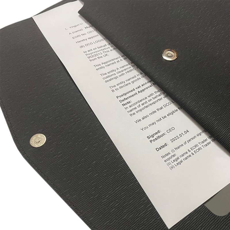 Oneyijun PU Leather A4 File Folder Document Holder Waterproof Portfolio