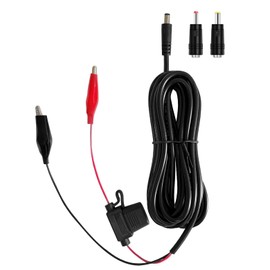 10FT Trail Camera Power Cord for Spypoint, Tactacam Reveal X XB SK, Moultrie, 5.5x2.1mm DC Plug External Power Cable Compatible with Portable Power Banks, Solar Panel, Includes 2A Fuse and 2 Adapters