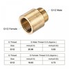 sourcing map Brass Extension Pipe Fitting 20mm G1/2 Female to