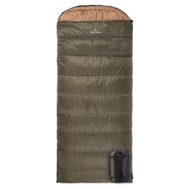 TETON Sports Celsius XXL 0 Degree Sleeping Bag - 0˚F Cold-Weather Sleeping Bag for Men & Women - Camping Accessory & Winter Sleeping Bag with Hood - Compression Sack - Right Zipper, Green